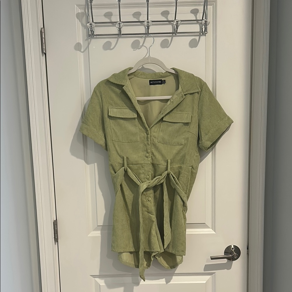 Green Button-Up Romper